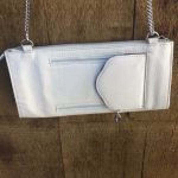 Rustic Couture Crossbody Wallet Cream Tan Chain Leather Western - Picture 1 of 8